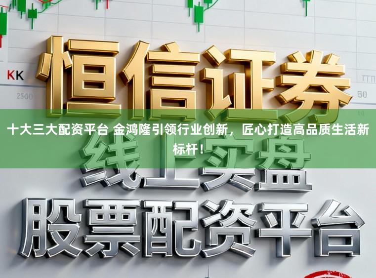 十大三大配资平台 金鸿隆引领行业创新，匠心打造高品质生活新标杆！
